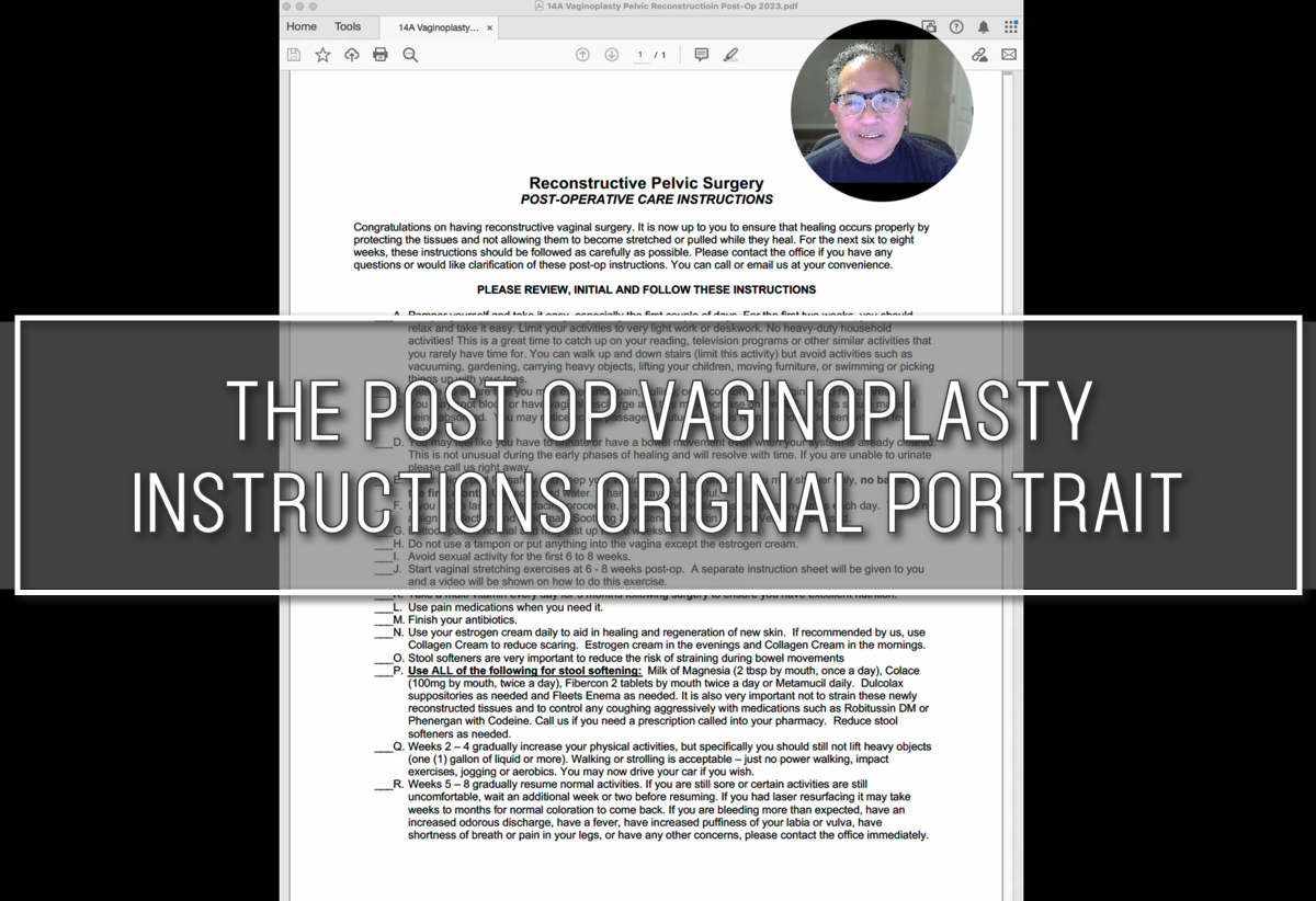 The Post Op Vaginoplasty Instructions Original Portrait